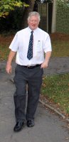 Gordon Blackmore founder member of the Somercotes Local History Society and clerk to the council at the Remembrance Day Service 2014