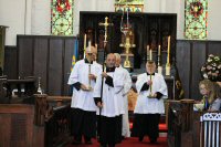 Church officials at the Alter for the start of the Remembrance Service 2014