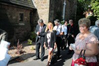 Members of the public and Somercotes Council leaving the War Memorial 2014