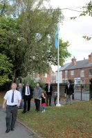 The Derbyshire Flag flying after the raising by members of the Council
