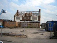 The demolition of the Riffle Volunteer public house on Birchwood Lane