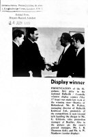 Beatties of Birkenhead being awarded as the winners of the Dalkeith / Courtelle window display in June 1969