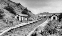 Newspaper photograph of the derelict Pye Hill and Somercotes Station.