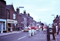 Somercotes Carnival, marching Band on Nottingham Road, date not know.