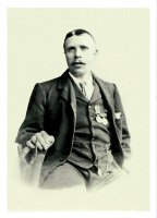 Photograph of Thomas Musgrove, who served in the 7th Battery, Royal Field Artillery wearing his Medals.