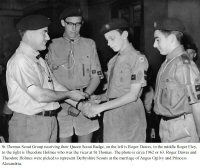 St. Thomas Scouts group receive their Queen's Scout badges circa 1962-63. Two members were picked to represent Derbyshire at the Wedding of Princess Alexandra and Angus Ogilvy.