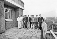 The New Rifle Volunteer. J. W. Andrews builders putting the final touches to the building before its opening in 1965.