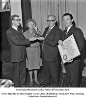 Somercotes Junior School Woodwork Teacher Mr. John Argyle retires Ripley & Heanor Newspaper photograph 28th December 1971.