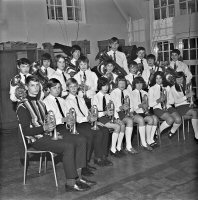Somercotes young Brass Band entertain their parents, Ripley & Heanor Newspaper photograph 31st August 1970.