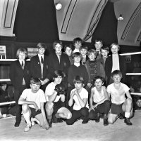 Somercotes School boys in a Boxing Tournament, Ripley & Heanor Newspaper Photograph 3rd March 1971.