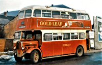 Alfreton Bus Station Trent bus at lower end of Bus Station, c 1950s.