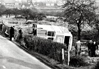 Trent Bus BRC 407 having a little mishap on the way to Alfreton circa 1950s.