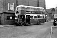 Trent Bus at the back of the Odeon Cinema in Alfreton Bus Station circa 1950s.