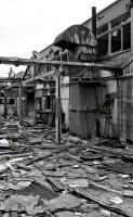 Devastating fire hits Plyglass works on the Cotes Park Industrial Estate. Ripley & Heanor Newspaper photograph.