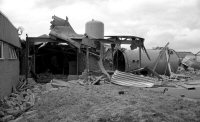 Plyglass factory Cotes Park Industrial Estate after a fire destroyed part of the works. Ripley & Heanor photograph date unknown.