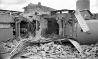 Part of the Plyglass factory on the Cotes Park Industrial Estate after a fire had been put out. Ripley & Heanor Newspaper photograph date not known.