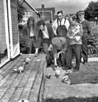 Local Riddings Pigeon Fancier in Riddings Man's TV Play 5th August 1971 (Ripley & Heanor Newspaper Photograph).