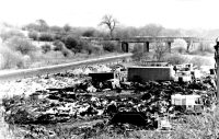 William Bush's recycling yard at Muckram off Birchwood Lane pictured scrap yard and Birchwood Lane road bridge over the Alfreton main line railway.