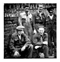 A group of Stanton Ironworks staff at the Pye Bridge works. Front right is Gordon Harry Fearnley, a maintenance fitter. The photograph probably dates from the 1960s, shortly before closure.
