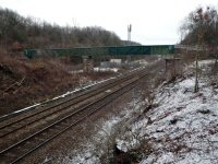 The Red Bridge February 2019 foot bridge over the Alfreton main line.