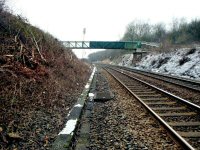 Red Bridge, the footbridge that crosses the main railway line to Alfreton February 2019.